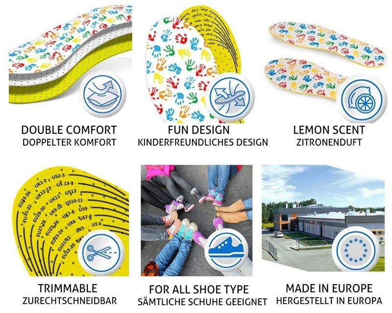 Kaps Arieto Cut to Fit Quality Shoe Insoles for Kids, Breathable Prevent Blisters Calluses and Smell Fresh - Image 3